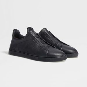 Zegna - BLACK DEERSKIN TRIPLE STITCH™ SNEAKERS